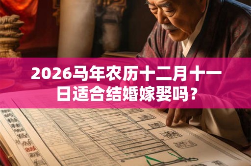 2026马年农历十二月十一日适合结婚嫁娶吗？