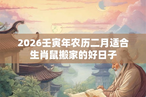 2026壬寅年农历二月适合生肖鼠搬家的好日子