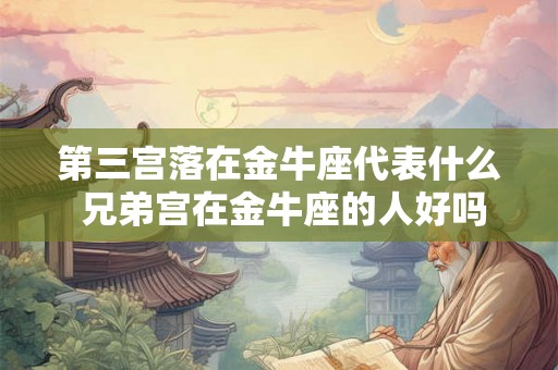 第三宫落在金牛座代表什么 兄弟宫在金牛座的人好吗