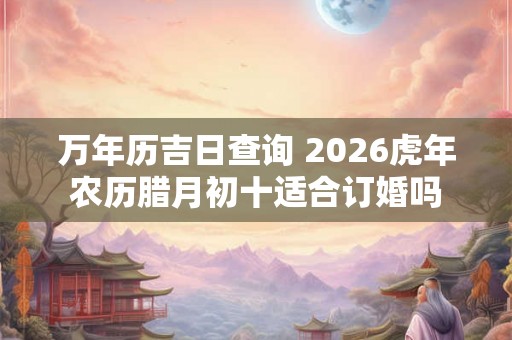 万年历吉日查询 2026虎年农历腊月初十适合订婚吗