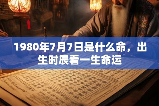 1980年7月7日是什么命，出生时辰看一生命运