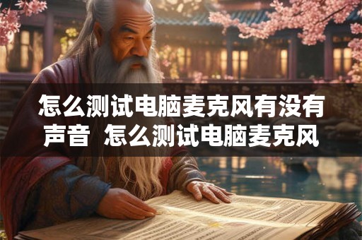怎么测试电脑麦克风有没有声音  怎么测试电脑麦克风有没有声音
