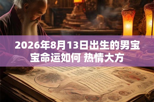2026年8月13日出生的男宝宝命运如何 热情大方