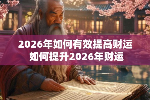 2026年如何有效提高财运 如何提升2026年财运 2026年如何有效提高财运 如何提升2026年财运