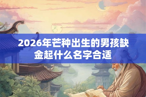 2026年芒种出生的男孩缺金起什么名字合适