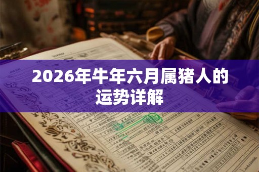 2026年牛年六月属猪人的运势详解