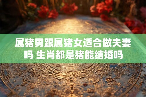 属猪男跟属猪女适合做夫妻吗 生肖都是猪能结婚吗