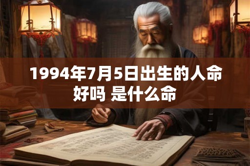 1994年7月5日出生的人命好吗 是什么命