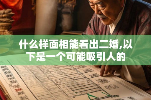 什么样面相能看出二婚,以下是一个可能吸引人的
