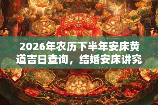 2026年农历下半年安床黄道吉日查询,结婚安床讲究什么? 2026年农历下半年安床黄道吉日查询,结婚安床讲究什么?