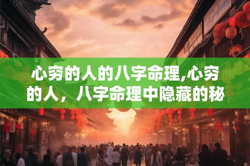 心穷的人的八字命理,心穷的人，八字命理中隐藏的秘密！