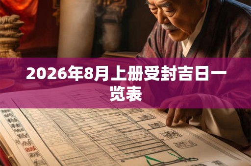 2026年8月上册受封吉日一览表