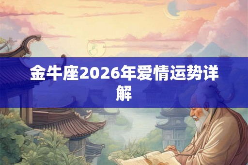 金牛座2026年爱情运势详解 金牛座2026年爱情运势详解