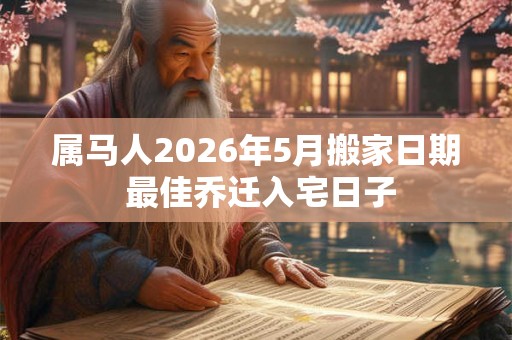 属马人2026年5月搬家日期 最佳乔迁入宅日子