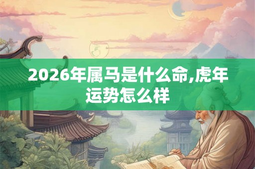 2026年属马是什么命,虎年运势怎么样