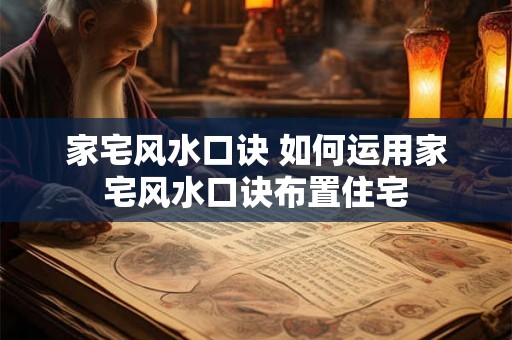 家宅风水口诀 如何运用家宅风水口诀布置住宅