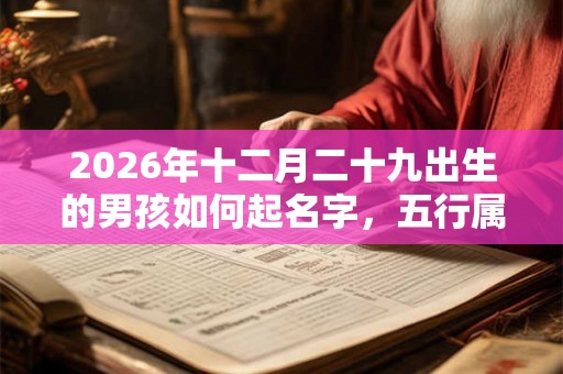 2026年十二月二十九出生的男孩如何起名字，五行属什么