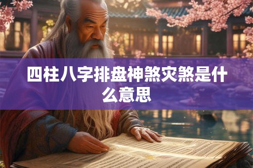 四柱八字排盘神煞灾煞是什么意思
