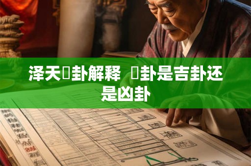 泽天夬卦解释 夬卦是吉卦还是凶卦 泽天夬卦解释 夬卦是吉卦还是凶卦