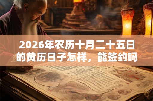 2026年农历十月二十五日的黄历日子怎样,能签约吗? 2026年农历十月二十五日的黄历日子怎样,能签约吗?