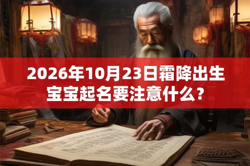 2026年10月23日霜降出生宝宝起名要注意什么？