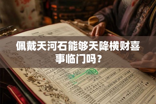 佩戴天河石能够天降横财喜事临门吗？