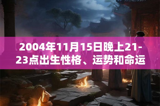 2004年11月15日晚上21-23点出生性格、运势和命运