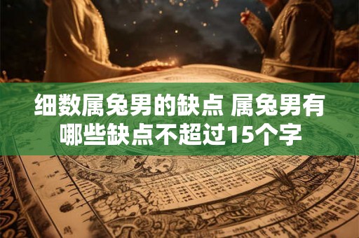 细数属兔男的缺点 属兔男有哪些缺点不超过15个字