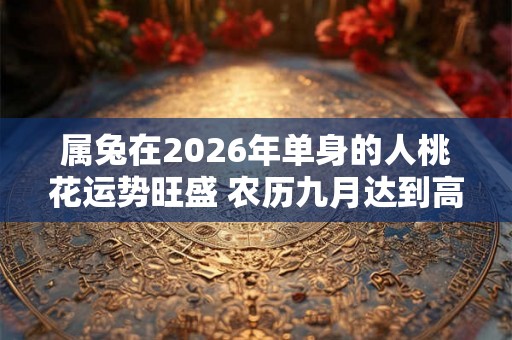 属兔在2026年单身的人桃花运势旺盛 农历九月达到高峰