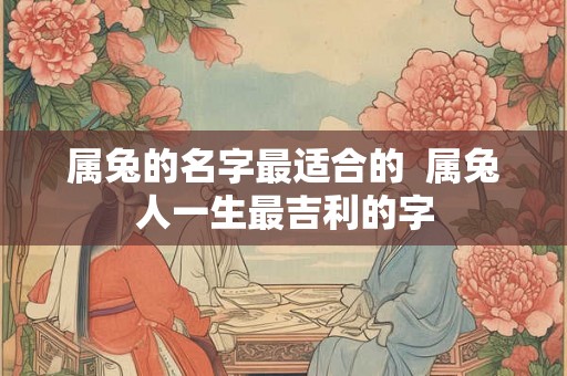 属兔的名字最适合的 属兔人一生最吉利的字 属兔的名字最适合的 属兔人一生最吉利的字