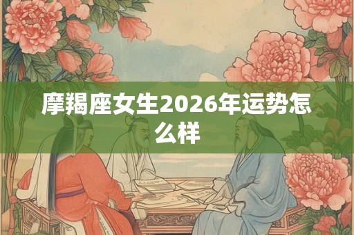 摩羯座女生2026年运势怎么样 摩羯座女生2026年运势怎么样