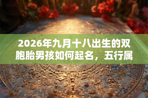 2026年九月十八出生的双胞胎男孩如何起名，五行属什么