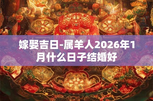 嫁娶吉日-属羊人2026年1月什么日子结婚好