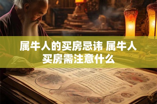 属牛人的买房忌讳 属牛人买房需注意什么