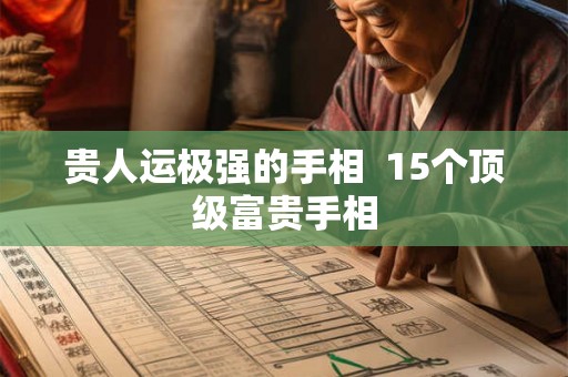 贵人运极强的手相  15个顶级富贵手相