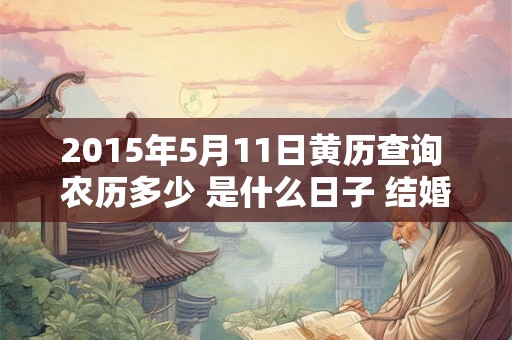 2015年5月11日黄历查询 农历多少 是什么日子 结婚吉时