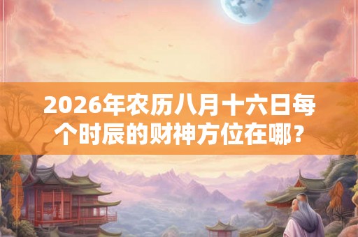 2026年农历八月十六日每个时辰的财神方位在哪？