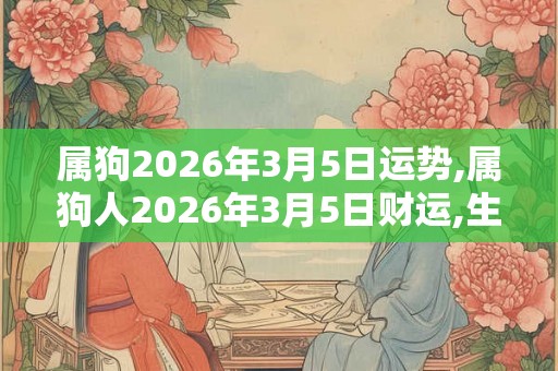 属狗2026年3月5日运势,属狗人2026年3月5日财运,生肖狗2026年3月5日运势