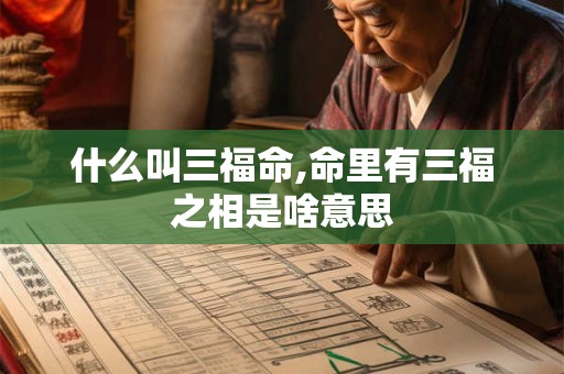什么叫三福命,命里有三福之相是啥意思