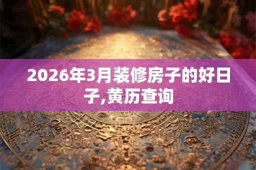 2026年3月装修房子的好日子,黄历查询