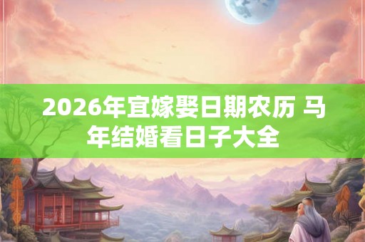 2026年宜嫁娶日期农历 马年结婚看日子大全