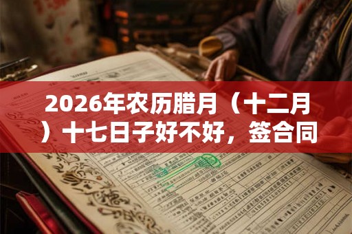2026年农历腊月（十二月）十七日子好不好，签合同签约合适吗？