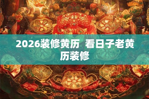 2026装修黄历  看日子老黄历装修
