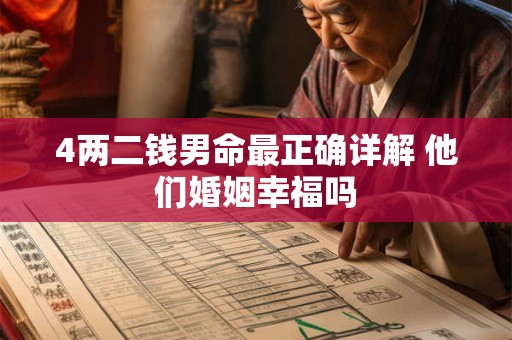 4两二钱男命最正确详解 他们婚姻幸福吗