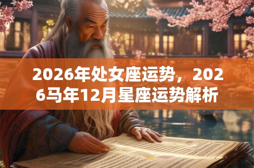 2026年处女座运势，2026马年12月星座运势解析