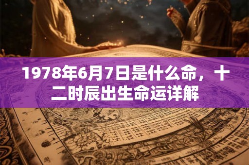 1978年6月7日是什么命，十二时辰出生命运详解