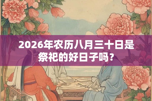 2026年农历八月三十日是祭祀的好日子吗？