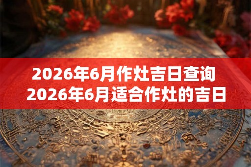 2026年6月作灶吉日查询 2026年6月适合作灶的吉日是哪天