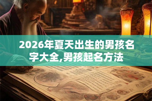 2026年夏天出生的男孩名字大全,男孩起名方法 2026年夏天出生的男孩名字大全,男孩起名方法