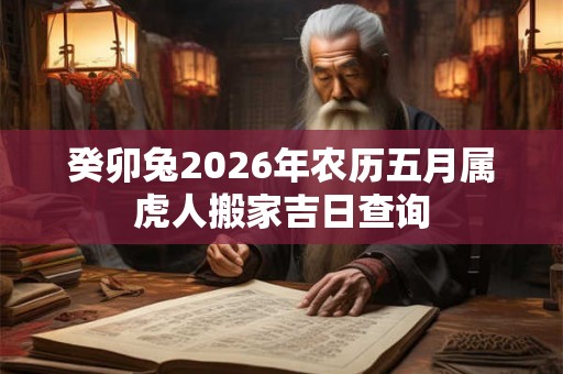 癸卯兔2026年农历五月属虎人搬家吉日查询